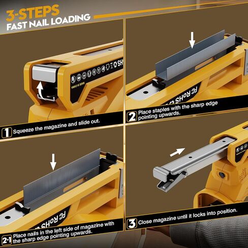 3-In-1 Cordless Nail Gun - Compatible with DEWALT 20V Battery - 18 GA Electric Brad Nailer With 3000 Pcs Nails (18GA Brad & T50 & 10J Crown Staples) for Upholstery & Family DIY (No Battery) in Kuwait