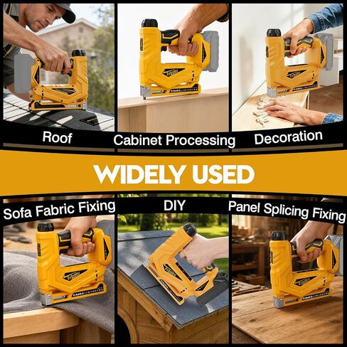 3-In-1 Cordless Nail Gun - Compatible with DEWALT 20V Battery - 18 GA Electric Brad Nailer With 3000 Pcs Nails (18GA Brad & T50 & 10J Crown Staples) for Upholstery & Family DIY (No Battery) in Kuwait