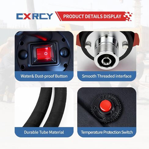 CXRCY Concrete Vibrator 1500W 2HP 18000RPM Powerful Copper Motor, 4.5M (14-3/4ft) Long Flexible Shaft, Electric Concrete Vibrator Handheld for Removing Air Bubbles & Smoothing in Kuwait