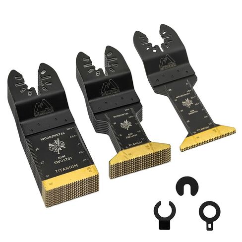 Merryland Titanium Oscillating Multitool Blade 23 Pack, 1 3/8 inch Titanium Coated Saw Blade 20 Pack and Adapter 3 Pack,Universal Quick Release Kit for Wood Metal Nail, OMTAT023D1 in Kuwait