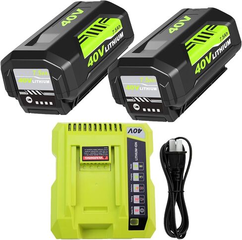 1 Pack Upgraded to 7.5Ah Replacement for Ryobi 40V Battery OP4075A(Green) | Compatible with Ryobi 40 Volt Batteries OP40601 OP40602 OP4050 OP40501 OP4040 OP40404 in Saudi Arabia