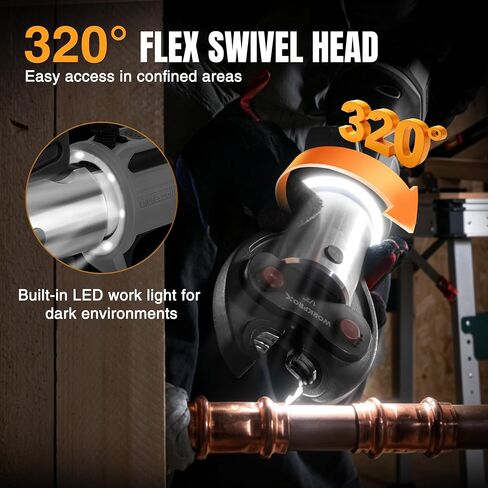 WORKPROX Press Tool, 20V Brushless Electric Pipe Crimping Tool for 1/2", 3/4", 1" Copper Pipes, Cordless Press Tool Kit with 3 Press Jaws, 2-Pack 2.0Ah Batteries with Carrying Case in Kuwait