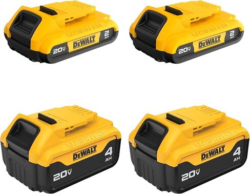 DEWALT 20V Max Battery, 4 Pack, Includes 2 x 5.0Ah Extended Runtime Batteries and 2 x 2.0Ah Compact Batteries (DCB235-4) in Saudi Arabia