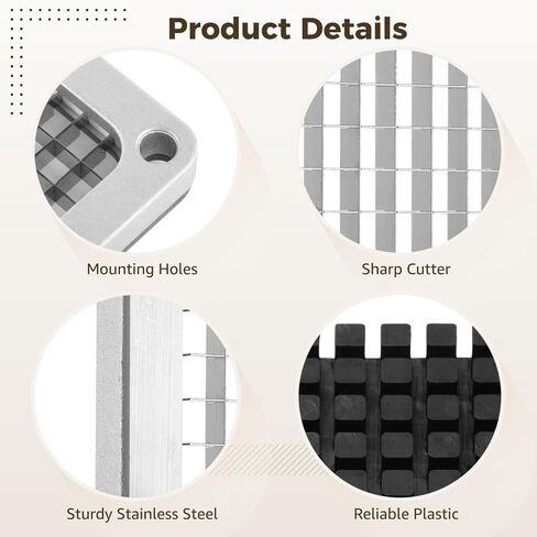 Chopper Replacement 3/8 inch Blade, Stainless Steel Cutter and Pusher Block for Commercial Vegetable Chopper, Metal Dicer for Potato, Carrot, Onion, Cucumber, Fruit Cutting Machine in Kuwait