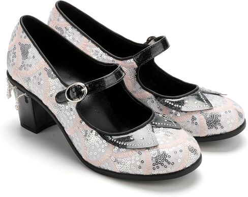 Hot Chocolate Design Women’s Mid Heel Dress Shoes – Buckle Strap Pumps with Cushioned Comfort Footbed, Flexible Rubber Sole, Artistic Novelty Vegan Heels in Kuwait