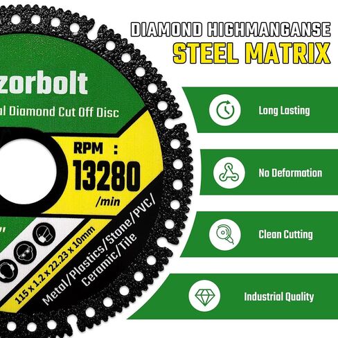 4-1/2 Inch Indestructible Multi-Material Cut Off Disc for Angle Grinder, Diamond Cutting Blade for Metal Ceramic Porcelain Marble Tile Plastic-3 Pack in Kuwait