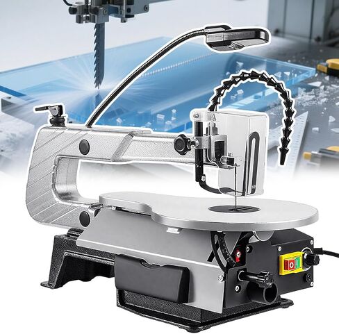 16-Inch Variable Speed Scroll Saw, 150W Electric Fret Saw with 45° Tiltable Metal Work Table, LED Light & Tool- Blade Change in Kuwait