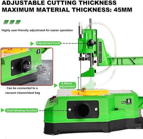 Electric Scroll Saw - New Variable Speed Scroll Saw W/ 45mm Material Thickness Capacity,Offering Battery/Power | LED Light Dust Blower Electric Woodworking Jigsaw 56blades in Saudi Arabia
