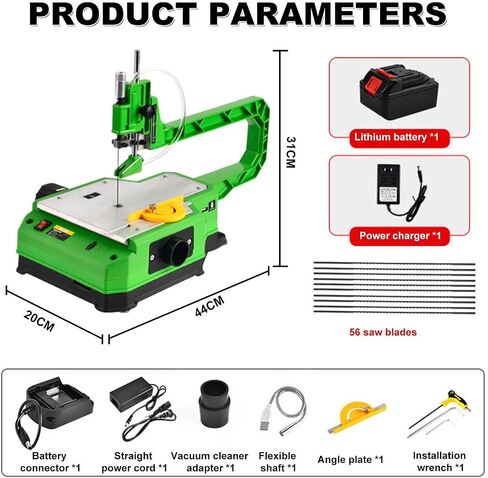 Electric Scroll Saw - New Variable Speed Scroll Saw W/ 45mm Material Thickness Capacity,Offering Battery/Power | LED Light Dust Blower Electric Woodworking Jigsaw 56blades in Saudi Arabia