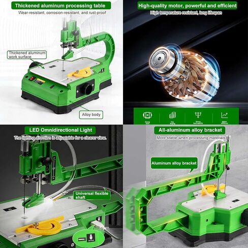 Electric Scroll Saw - New Variable Speed Scroll Saw W/ 45mm Material Thickness Capacity,Offering Battery/Power | LED Light Dust Blower Electric Woodworking Jigsaw 56blades in Saudi Arabia