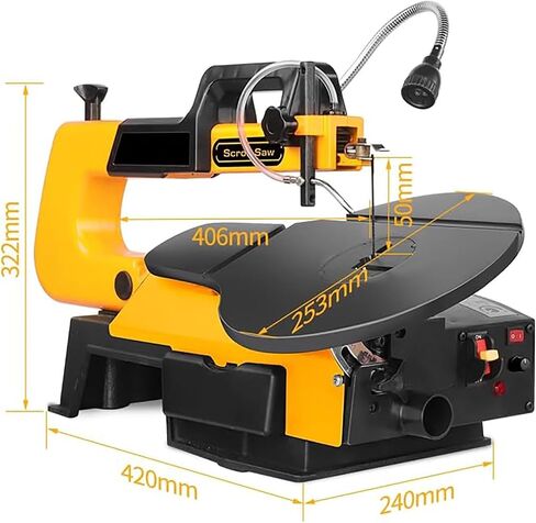 180W Variable Speed Scroll Saw - 16-Inch, Electric Scroll Saw with LED Light Foot Pedal,0mm Cutting Height, 0-45° Tilting Table in Kuwait