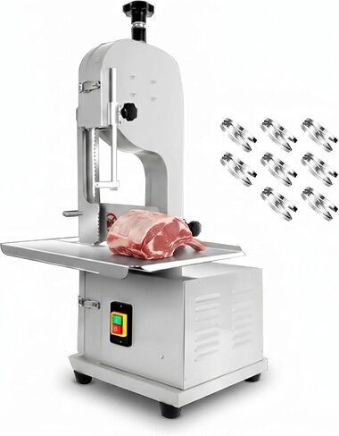 1500W Electric Bone Saw Machine, High Efficiency Meat Cutter, Cuts 0.04-8 Inch Thickness Meat Saw, Band Saw with Sharp Blade, Frozen Meat Slicer, for Home Butchering Commercial Use in Kuwait