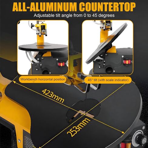 Electric Scroll Saw, 55mm Deep Cut Electric Woodworking Jigsaw, Variable Speed Scroll Saw with 0-45° Adjustable and Lighting in Kuwait