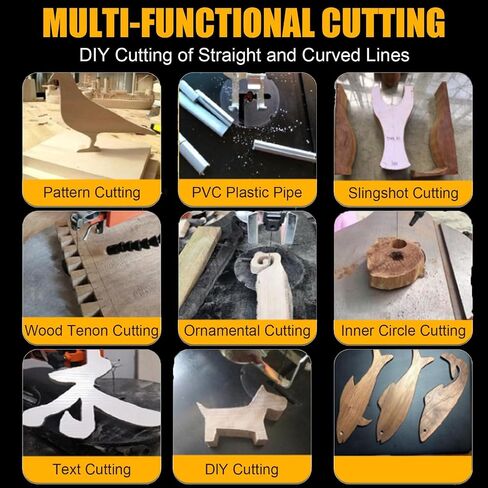 Electric Scroll Saw, 55mm Deep Cut Electric Woodworking Jigsaw, Variable Speed Scroll Saw with 0-45° Adjustable and Lighting in Kuwait