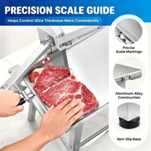 1500W Meat Saw for Butchering at Home, Cuts 0.04-8 Inch Thickness Meat Saw, 20"x16" Stainless Steel Worktable, Electric Bone Saw Machine, Frozen Meat Slicer, for Rib Pork Beef Butchering in Kuwait