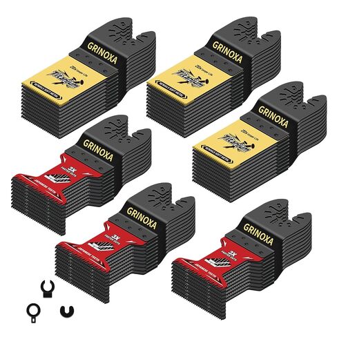 60PCS Multitool Blades, Oscillating Saw Blades with Titanium Coating, Japanese Teeth for Wood, Plastic & Metal, Universal Oscillating Tool Blades Fit DeWalt, Milwaukee, Ryobi, Fein in Kuwait