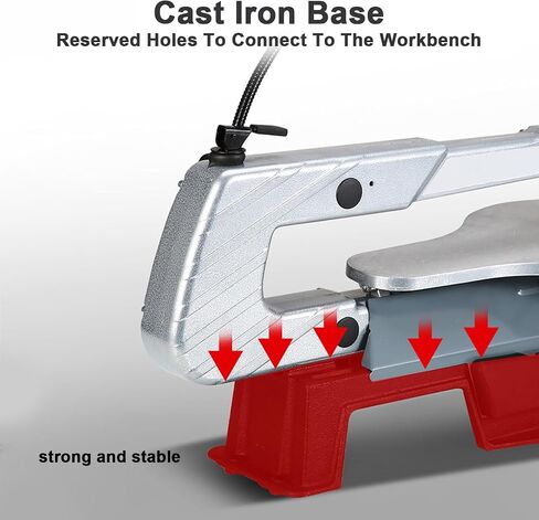 Scroll Saw - Electric Woodworking Machine with Tiltable Metal Work Table, LED Light, Speed 400-1600RPM for Metal, Plastic, Acrylic, and Wood Cutting in Kuwait