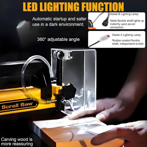 Variable Speed Scroll Saw, 180W Scroll Saws, Electric Woodworking Jigsaw with Foot Control and 400-1600 RPM in Kuwait