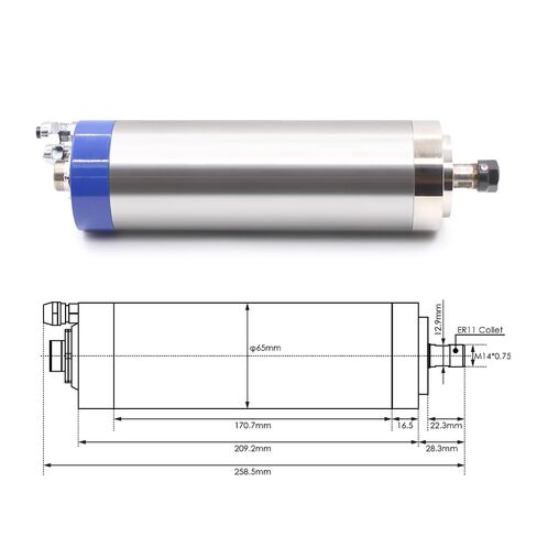 G-Penny 1.5KW Water Cooled CNC Spindle Motor 65mm 220V ER11, 4 Pcs 7 Series Bearings, 24000 Speed, 0.01mm Runout Accuracy CNC Router Motor for Wood Acrylic Metal Engraving Milling (110, Volts (AC)) in Kuwait