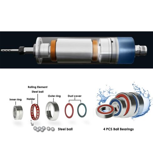 G-Penny 1.5KW Water Cooled CNC Spindle Motor 65mm 220V ER11, 4 Pcs 7 Series Bearings, 24000 Speed, 0.01mm Runout Accuracy CNC Router Motor for Wood Acrylic Metal Engraving Milling (110, Volts (AC)) in Kuwait