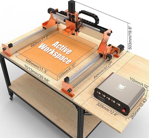 FoxAlien XE-Ultra Core Desktop CNC Router Machine, 17x17in Active Area with NEMA 23 Closed-Loop Stepper Motor, Large Benchtop Engraving & Milling Machine for Wood, Aluminum, Carbon Fiber DIY Projects in Kuwait