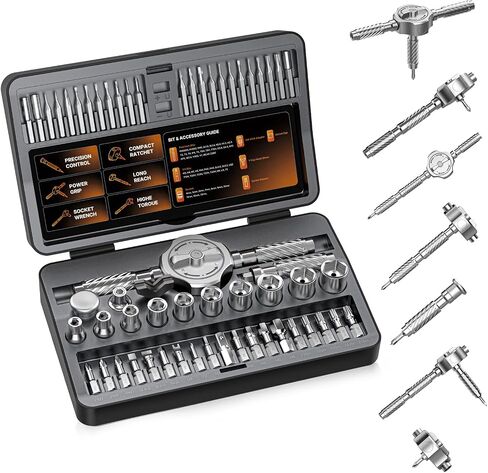 74 in 1 Magnetic Screwdriver Set, Ratchet Screwdriver, Multi Bit Screwdriver Set with Detachable Handle, RepairTool Kit for Furniture, Precision Electronics, Bicycle, DIY, Computer in Kuwait