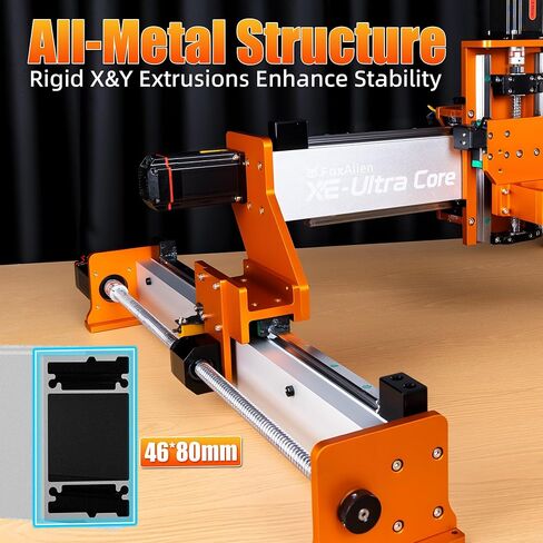 FoxAlien XE-Ultra Core Desktop CNC Router Machine, 17x17in Active Area with NEMA 23 Closed-Loop Stepper Motor, Large Benchtop Engraving & Milling Machine for Wood, Aluminum, Carbon Fiber DIY Projects in Kuwait