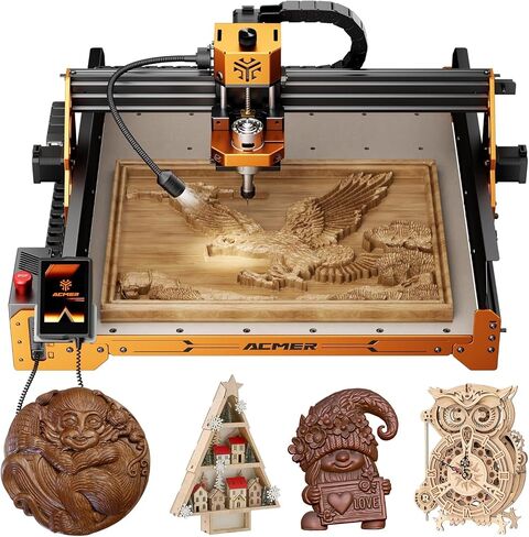 CNC Router Machine,ACMER Ascarva 4S CNC Milling Machine,70W 24V Spindle Power,15.7" x 15.7" x 3.7",120W Whole Machine Power for Wood Plastic Acrylic MDF Carving Cutting in Kuwait