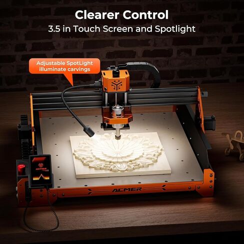 CNC Router Machine,ACMER Ascarva 4S CNC Milling Machine,70W 24V Spindle Power,15.7" x 15.7" x 3.7",120W Whole Machine Power for Wood Plastic Acrylic MDF Carving Cutting in Kuwait