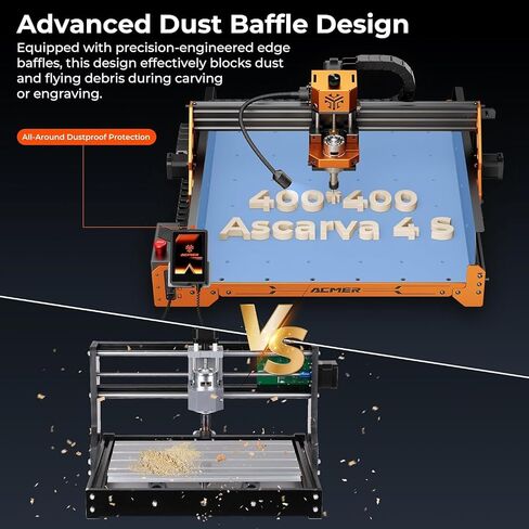 CNC Router Machine,ACMER Ascarva 4S CNC Milling Machine,70W 24V Spindle Power,15.7" x 15.7" x 3.7",120W Whole Machine Power for Wood Plastic Acrylic MDF Carving Cutting in Kuwait