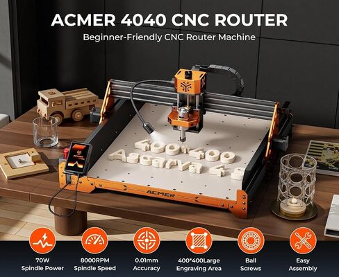 CNC Router Machine,ACMER Ascarva 4S CNC Milling Machine,70W 24V Spindle Power,15.7" x 15.7" x 3.7",120W Whole Machine Power for Wood Plastic Acrylic MDF Carving Cutting in Kuwait