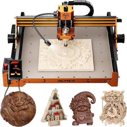 CNC Router Machine,ACMER Ascarva 4S CNC Milling Machine,70W 24V Spindle Power,15.7" x 15.7" x 3.7",120W Whole Machine Power for Wood Plastic Acrylic MDF Carving Cutting in Kuwait