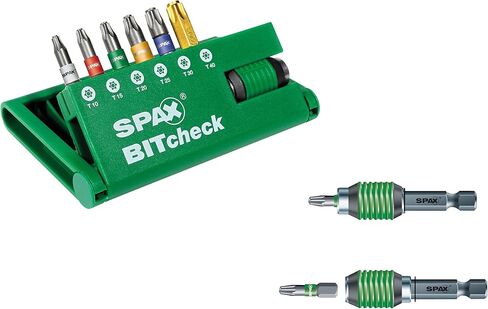 Spax Bitcheck T-Star plus 6 Bits (T10, T15, T20, T25, T30) Rapidaptor Bit Holder – 5000009181309 in Kuwait
