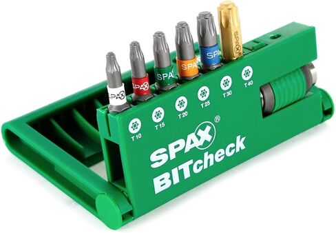 Spax Bitcheck T-Star plus 6 Bits (T10, T15, T20, T25, T30) Rapidaptor Bit Holder – 5000009181309 in Kuwait