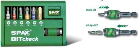 Spax Bitcheck T-Star plus 6 Bits (T10, T15, T20, T25, T30) Rapidaptor Bit Holder – 5000009181309 in Kuwait