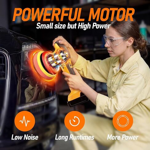 6 In Cordless Car Buffer Polisher Fit for Dewalt 20V Battery(NO Battery) | Brushless Dual-Action Polisher, 6 Variable Speed 4500RPM for Car Detailing in Kuwait