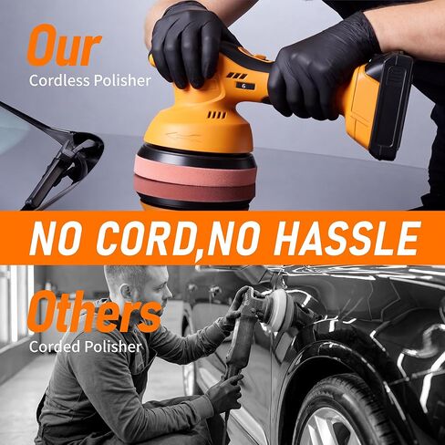 6 In Cordless Car Buffer Polisher Fit for Dewalt 20V Battery(NO Battery) | Brushless Dual-Action Polisher, 6 Variable Speed 4500RPM for Car Detailing in Kuwait