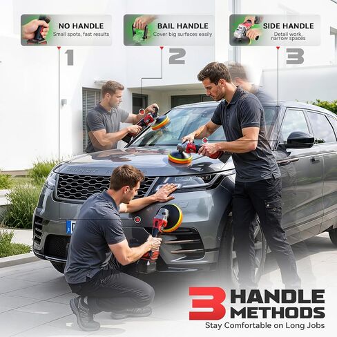 Ecarke 7-Inch Cordless Car Buffer Polisher Kit Compatible with Milwaukee 18V Battery(Tool Only), Brushless Car Polisher with 7 Variable Speed 6000RPM, 16PCS Polishing Accessoriesor for Car Detailing in Kuwait
