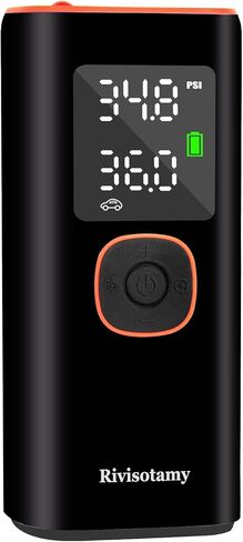 Tire Inflator Portable Air Compressor with 6000mAh Battery & 160PSI | Cordless Electric Pump for Car, Motorcycle, Bike, Ball | 3-Mode Flashlight | LED Display in Kuwait