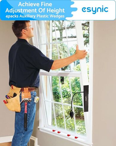 eSynic 2 Pack Air Wedge Bag Kit – 440lbs Heavy-Duty Air Door Lifting Tool with Quick-Release Valve & 4 Plastic Wedges-2.4" Lift Height Durable Wedge Bag– Perfect for Door/Window Furniture Installation in Kuwait