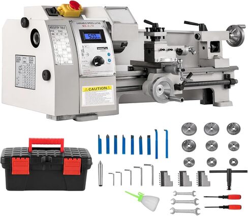 Mini Lathe Machine, 7"x 14" Mini Metal Lathe, 0-2500 RPM Variable Speed, 550W 3-Jaw Chuck Desktop Benchtop Lathes Mini Torno Para Metal for Metal Turning Drilling | 0-2500 RPM Variable Speed in Kuwait