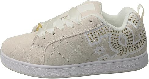 DC Women's Court Graffik SE Skate Shoe Off White/Gold in Kuwait