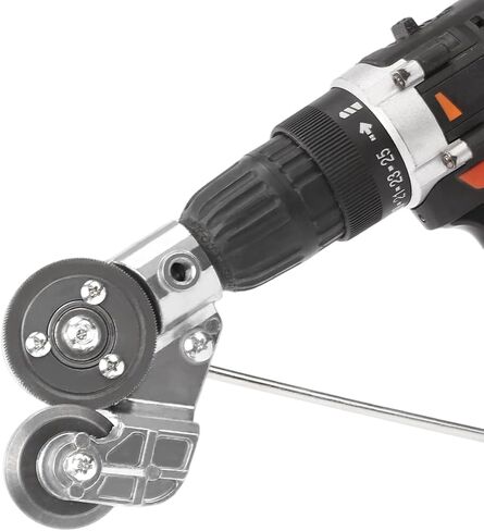 Electric Drill Plate Cutter Metal Nibbler Attachment for Effortless Cutting of Iron Steel Copper Aluminum-White in Kuwait