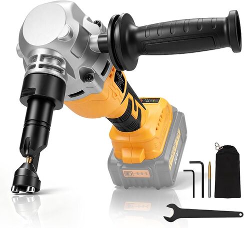 Cordless Metal Nibbler Compatible with DeWalt 20V Battery, 18 Gauge | 3 Speeds Brushless Sheet Metal Cutter with Assist Handle & 2 Blades for Stainless Steel, Aluminium, Plastic (Tool Only) in Kuwait