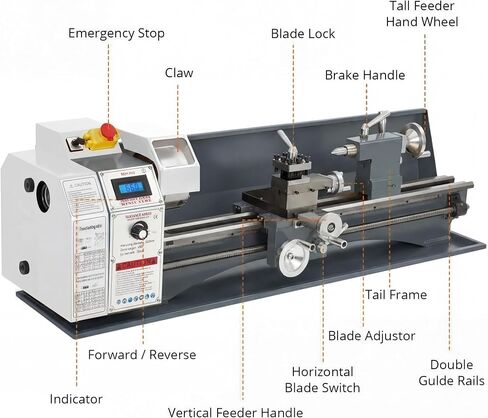 Garvee Mini Metal Lathe 9x30 Inch – 1100w Powerful Motor, 0-3000 RPM Variable Speed, Precision Benchtop Lathe with 3-Jaw Chuck, Metal Gears & Accessory Tool Kit in Kuwait