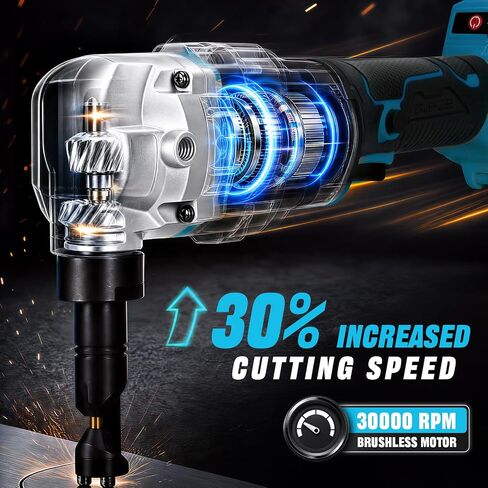 Cordless Metal Nibbler 18 Gauge Electric Nibble 30000RPM Brushless Metal Cutter with 2x4.0Ah Battery,3 Speeds Adjustable,Assist Handle, 2 Blades for Stainless Steel, Aluminum in Kuwait