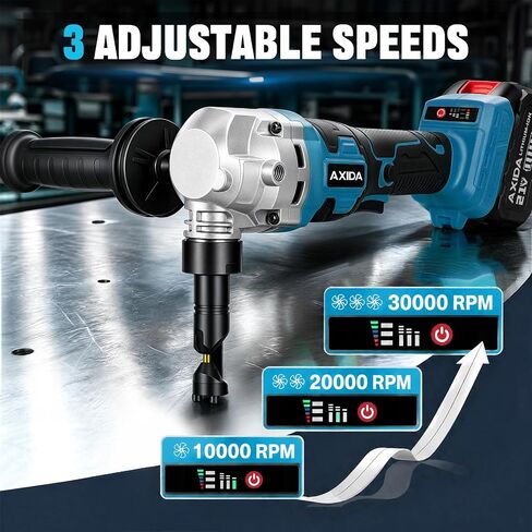Cordless Metal Nibbler 18 Gauge Electric Nibble 30000RPM Brushless Metal Cutter with 2x4.0Ah Battery,3 Speeds Adjustable,Assist Handle, 2 Blades for Stainless Steel, Aluminum in Kuwait