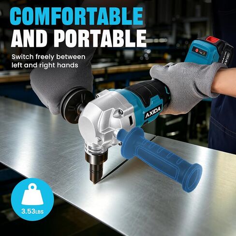 Cordless Metal Nibbler 18 Gauge Electric Nibble 30000RPM Brushless Metal Cutter with 2x4.0Ah Battery,3 Speeds Adjustable,Assist Handle, 2 Blades for Stainless Steel, Aluminum in Kuwait