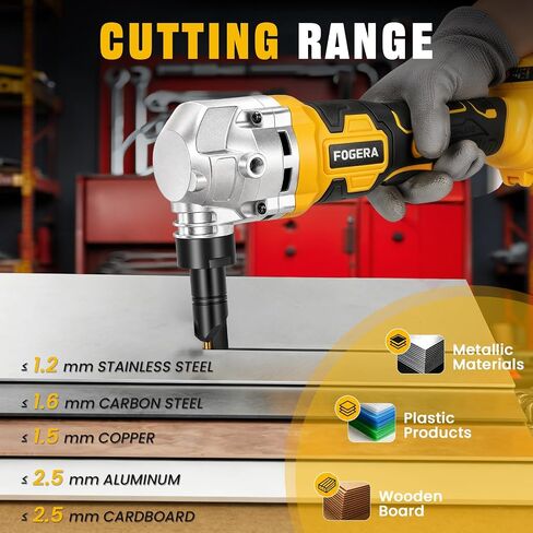 Cordless Metal Nibbler Compatible with DeWalt 20V Battery, 18 Gauge Electric Nibbler, 30000RPM Brushless Metal Cutter with 3 Speed, Assist Handle & 2 Blades for Stainless Steel, Aluminum (No Battery) in Kuwait