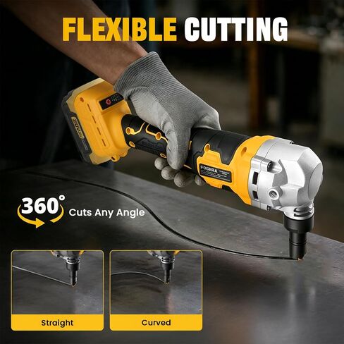 Cordless Metal Nibbler Compatible with DeWalt 20V Battery, 18 Gauge Electric Nibbler, 30000RPM Brushless Metal Cutter with 3 Speed, Assist Handle & 2 Blades for Stainless Steel, Aluminum (No Battery) in Kuwait